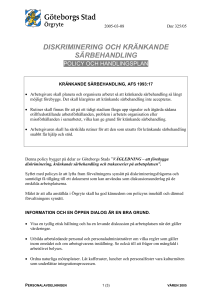 diskriminering och kränkande särbehandling