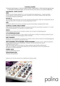 ColorEyes (matta) Ingredienser, matta nyanser: TALC