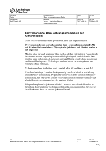 Samverkansavtal Barn- och ungdomsmedicin och Allmänmedicin