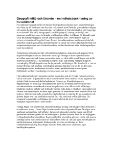 Geografi miljö och lärande – en