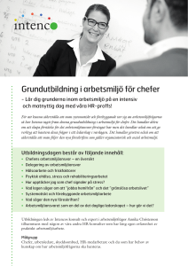 Grundutbildning i arbetsmiljö för chefer