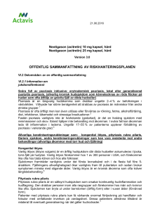 offentlig sammanfattning av riskhanteringsplanen