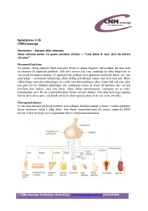 Nyhetsbrev 1-16 CNM-massage Hormoner – balans eller obalans