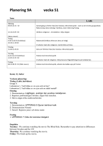 Planering vecka 51