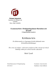 Kritikens kris - Malmö högskola