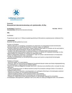 Biomedicinsk laboratorievetenskap och sjukdomslära, 22,5hp