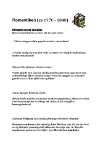 Romantiken uppgifter
