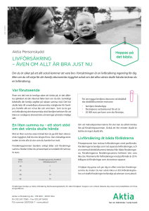 livförsäkring – även om allt är bra just nu