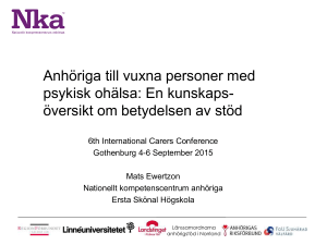 Anhöriga till vuxna personer med psykisk ohälsa: En kunskaps