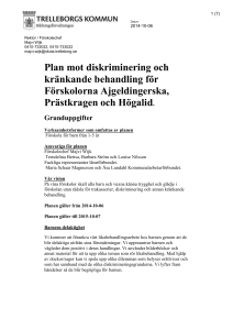 Plan mot diskriminering och kränkande behandling för Förskolorna