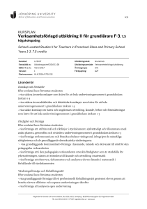 Verksamhetsförlagd utbildning II för grundlärare F