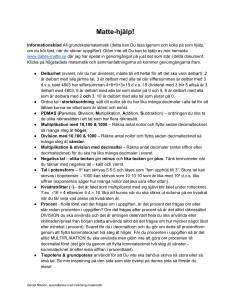 Repetition grundskolans matematik