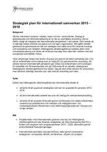 Strategisk plan för internationell samverkan condensed b