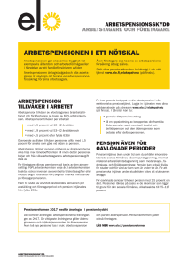arbetspensionen i ett nötskal