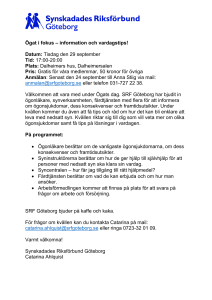 Ögat i fokus – information och vardagstips! Datum: Tisdag den 29
