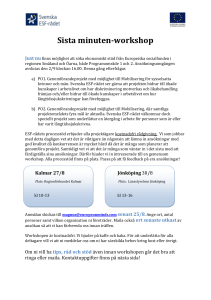Sista minuten-workshop - Svenska ESF