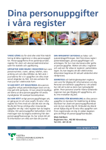 Dina personuppgifter i våra register