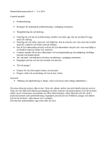 Momentblad matematik år 7 – 9 vt 2012 Centralt innehåll