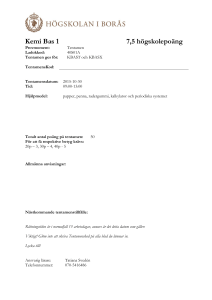 Kemi Bas 1 7,5 högskolepoäng