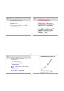 Biverkningar vid cytostatikabehandling Cochraneöversikter Kliniska