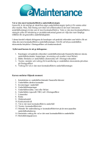 Val av den mest kostnadseffektiva underhållsstrategin Generellt, är