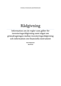 Rådgivning - Svenska Fondhandlareföreningen