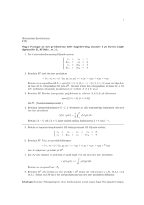 1 Matematiska Institutionen KTH N˚agra övningar p˚a inre