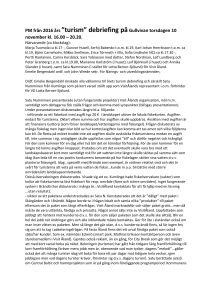 PM Turism debriefingen på Gullvivan 10.11.2016