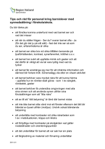 Tips och råd för personal kring barn/elever med
