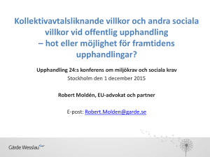 Kollektivavtalsliknande villkor och andra sociala villkor vid offentlig