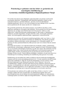 Prioritering av patienter som har behov av geriatrisk och neurologisk