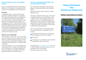 Viktig information från Karlskrona Vattenverk Vattenskyddsområden