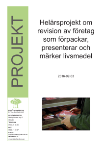 Helårsprojekt 2015 om revision av företag som förpackar