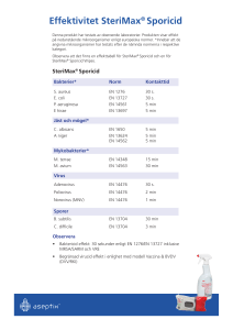 Effektivitet SteriMax® Sporicid