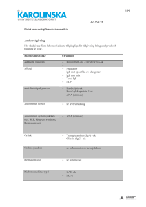 1 (4) 2017-01-26 Klinisk immunologi/transfusionsmedicin
