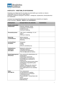 Arbetsmiljörond-skyddsrond - checklista