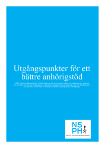 Utgångspunkter för ett bättre anhörigstöd