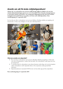 Ansök om att få årets miljöstipendium!