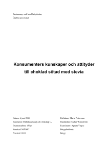 Konsumenters kunskaper och attityder till choklad