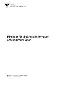 Riktlinjer för tillgänglig information och kommunikation för Västra