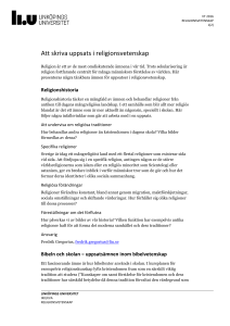 Att skriva uppsats i religionsvetenskap