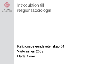 Introduktion till religionssociologin