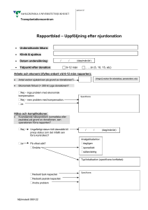 Rapportblad – Uppföljning efter njurdonation