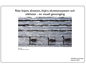 Räta linjens ekvation, linjära ekvationssystem och olikheter