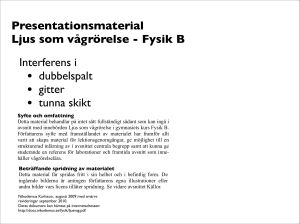Presentationsmaterial Ljus som vågrörelse