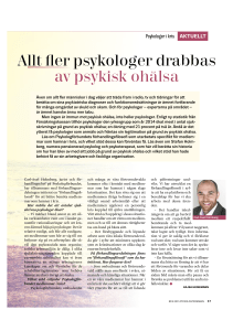 Allt fler psykologer drabbas av psykisk ohälsa