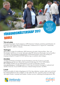 Tid och plats Tävlingen Anmälan Lunch