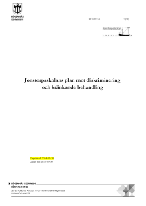 Jonstorpsskolans plan mot diskriminering och kränkande behandling
