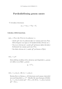 Partikulärlösning genom ansats