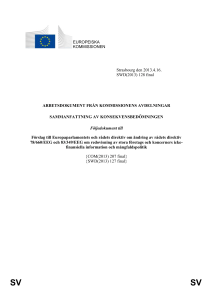 SV SV ARBETSDOKUMENT FRÅN KOMMISSIONENS